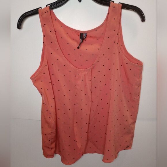O'Neill Tops - ONEILL Peach polka dot HEARTS Womens size medium
